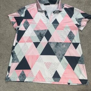 Yatta Golf Men's XXL Short Sleeve Polo Pink Gray Lightweight